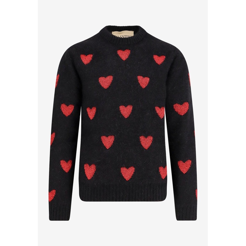 Heart Jacquard Mohair Sweater