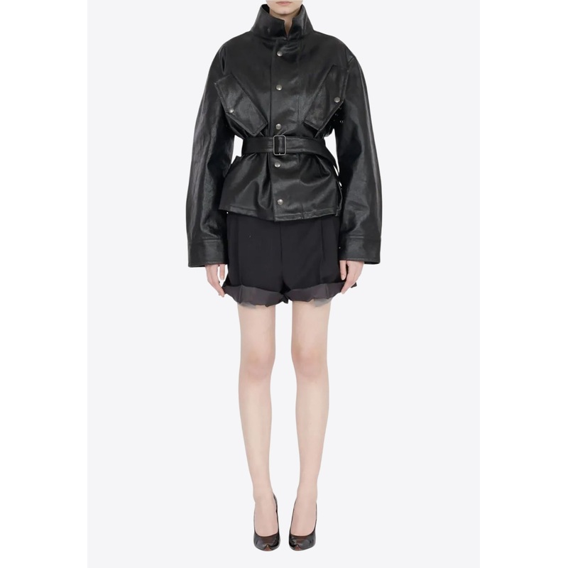 Laminated Belted Jacket