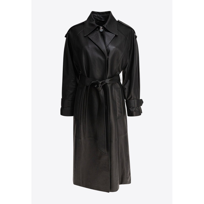 Lilith Leather Belted Coat