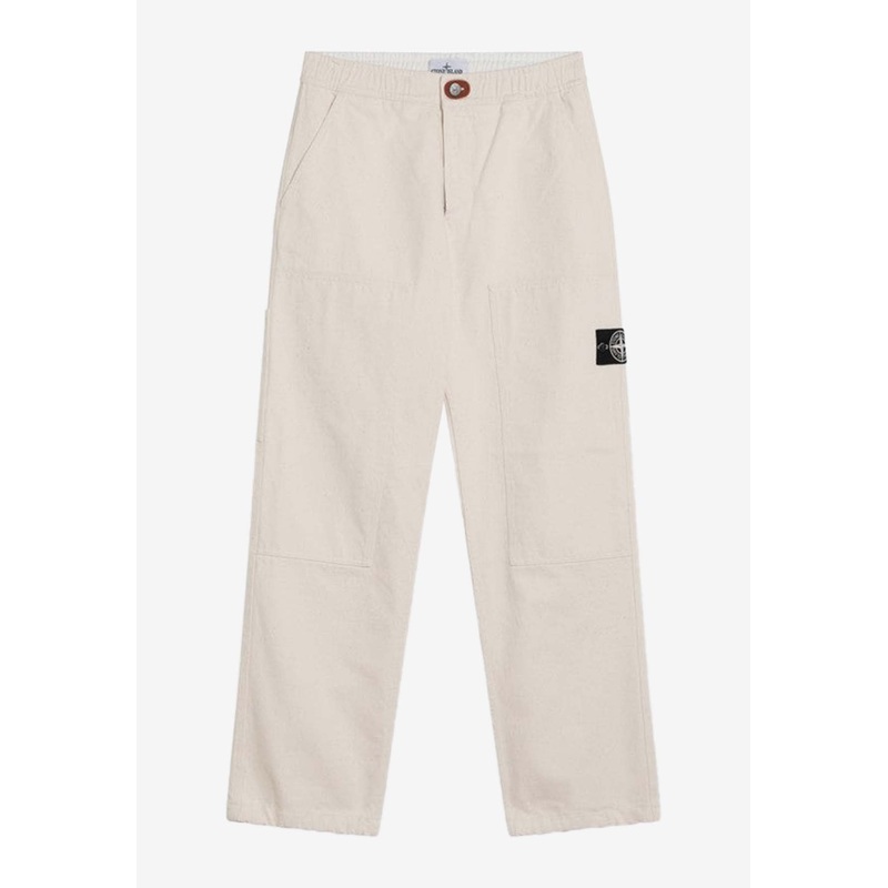 Logo Patch Straight-Leg Chino Pants
