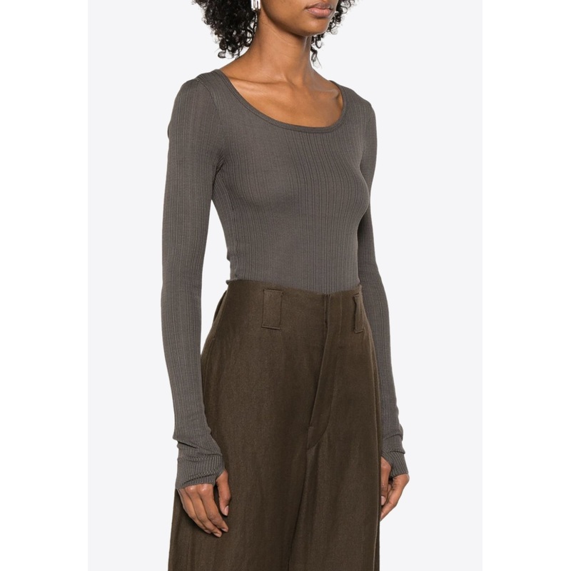 Long-Sleeve Ribbed Bodysuit