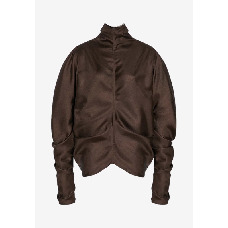 Miles  Sculptural Draped Silk Top