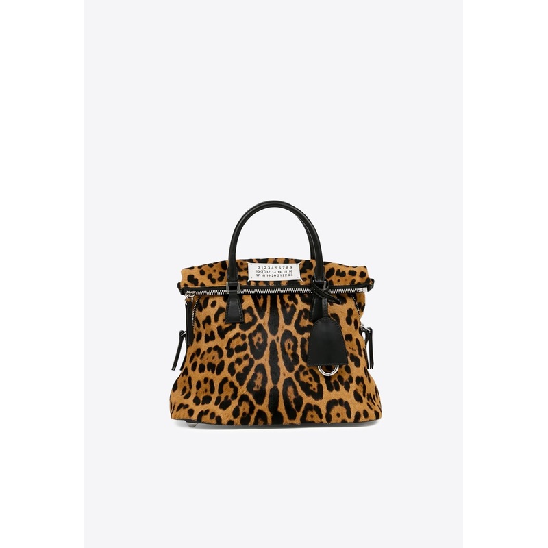Mini 5AC Leopard Print Top Handle Bag