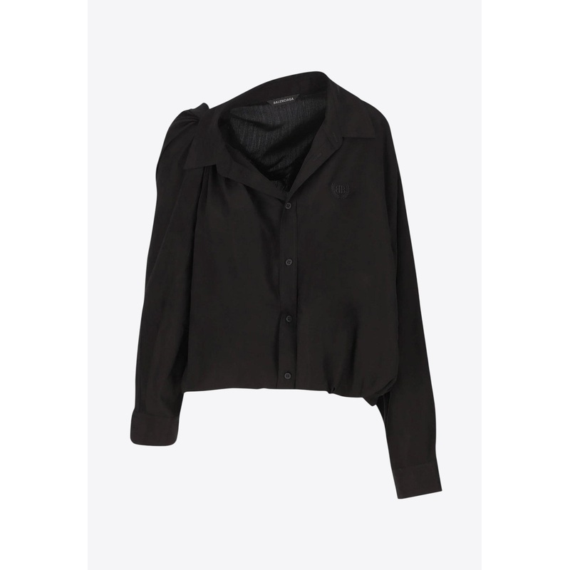 One-Shoulder Poplin Shirt