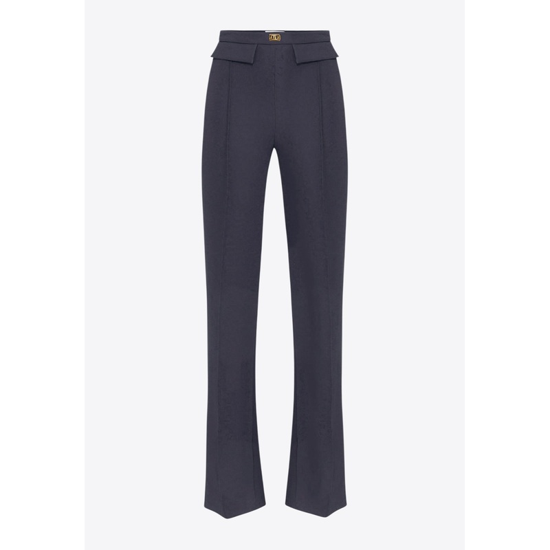 Straight-Leg Pleated Pants