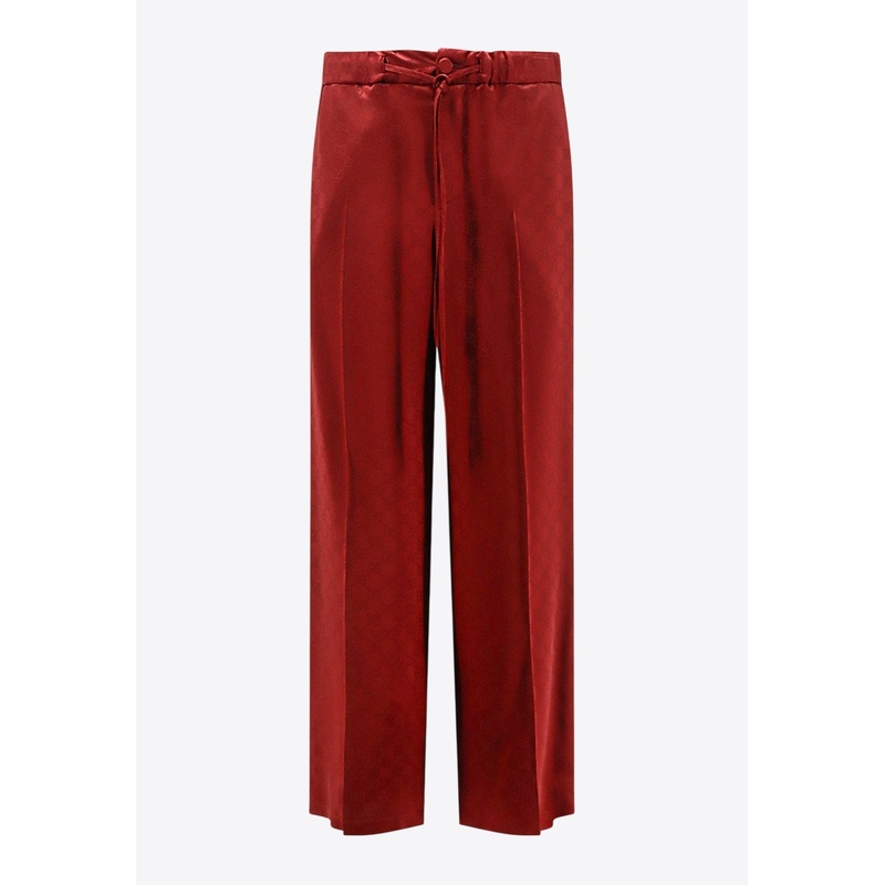 Straight-Leg Silk Pants