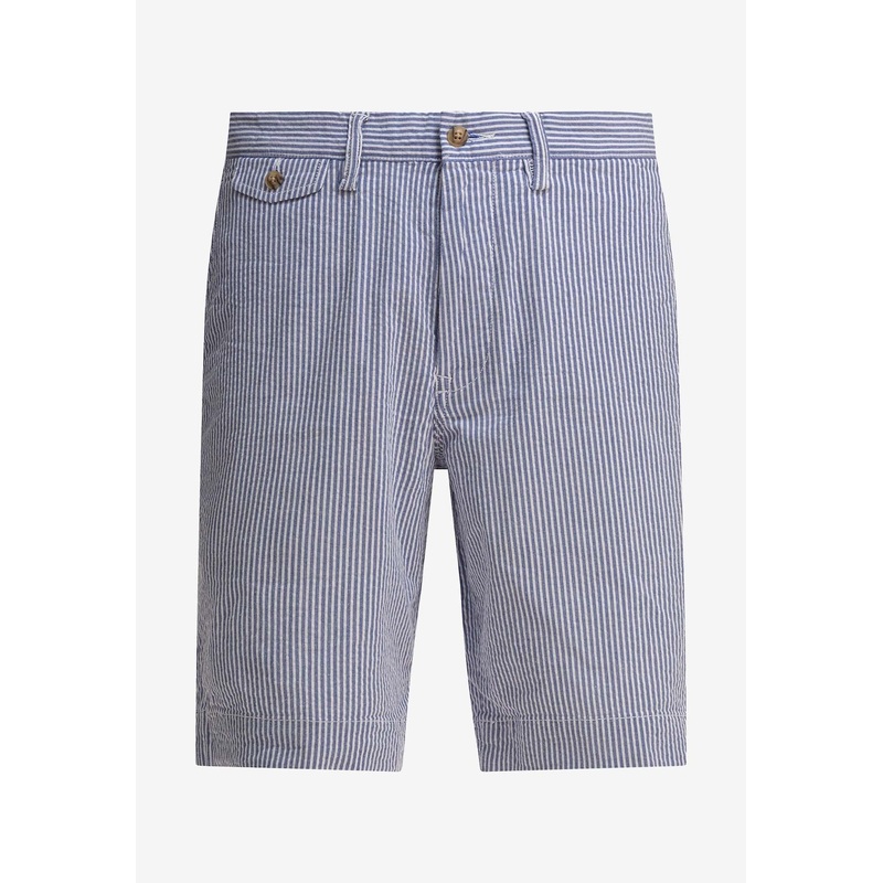 Striped Seersucker Bermuda Shorts
