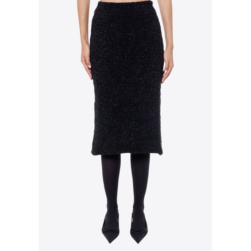 Tweed Knitted Midi Skirt