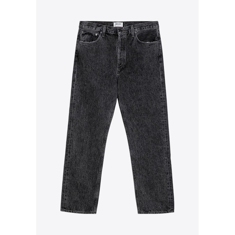 90's Washed Frayed Jeans