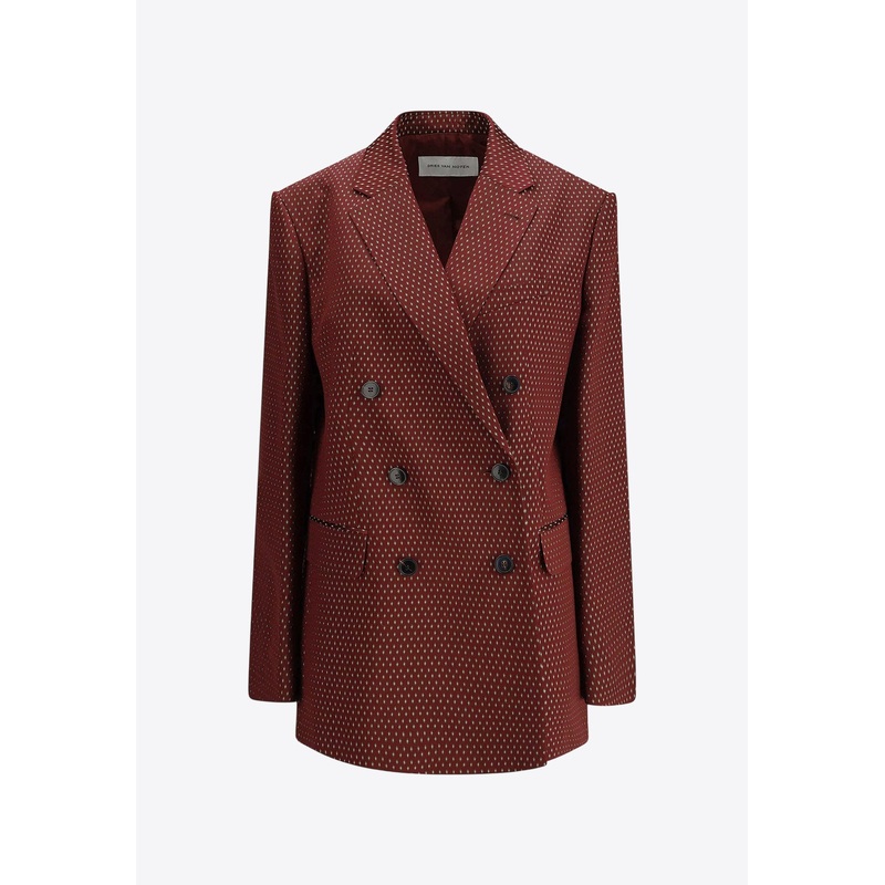 Bafya Double-Breasted Patterned Blazer