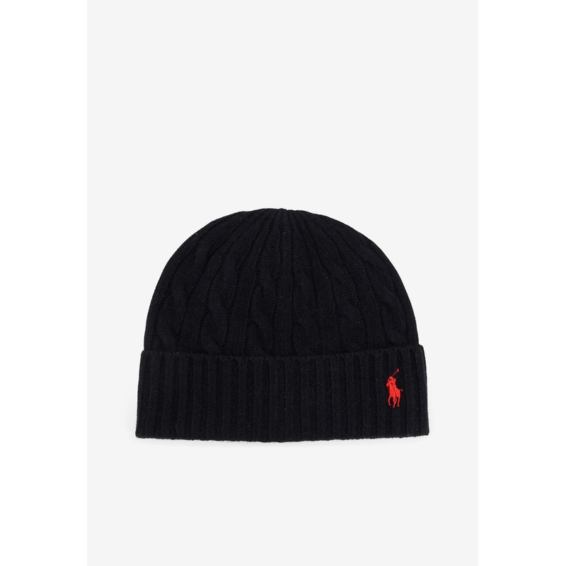 Cable Knit Logo Beanie