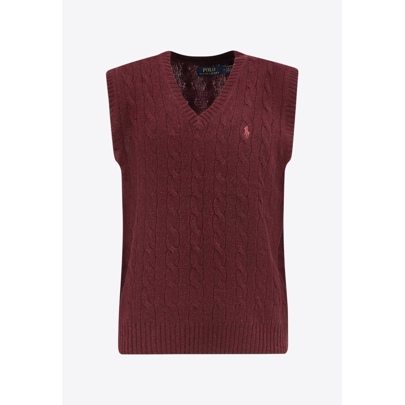 Cable Knit Logo Sweater Vest