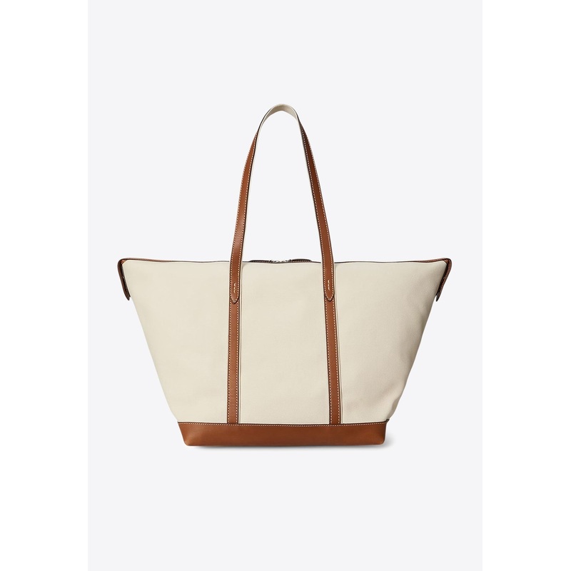 Embroidered Logo Canvas Tote Bag