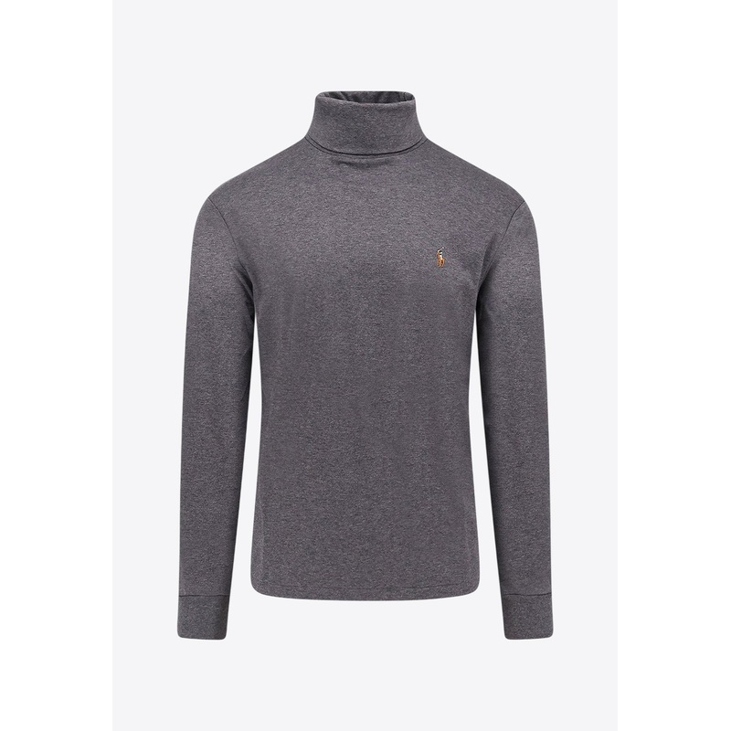 Embroidered Logo Turtleneck Sweater