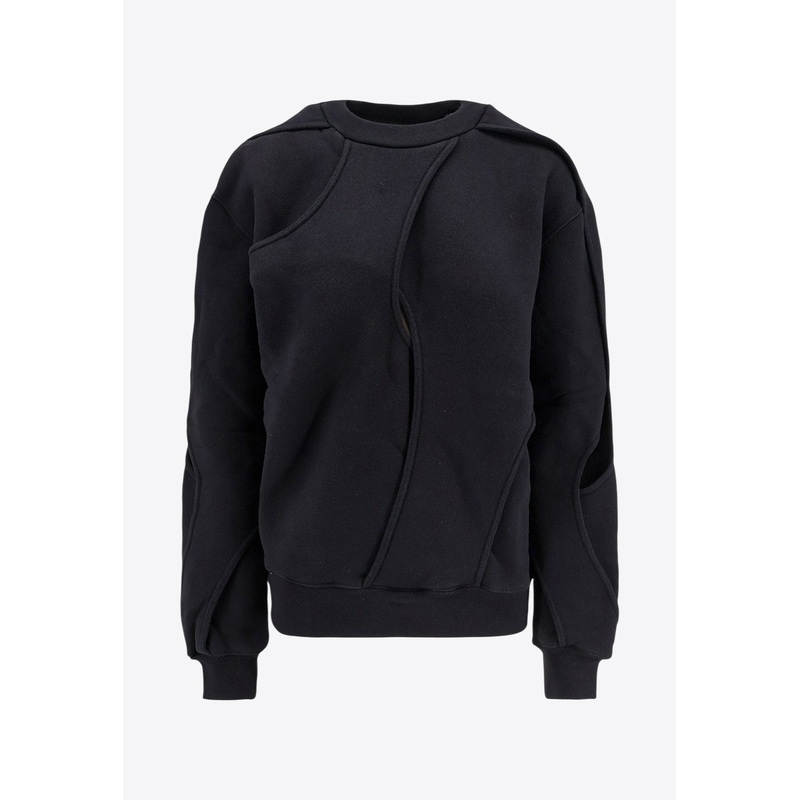 Linear Sweatshirt with Cut-Outs