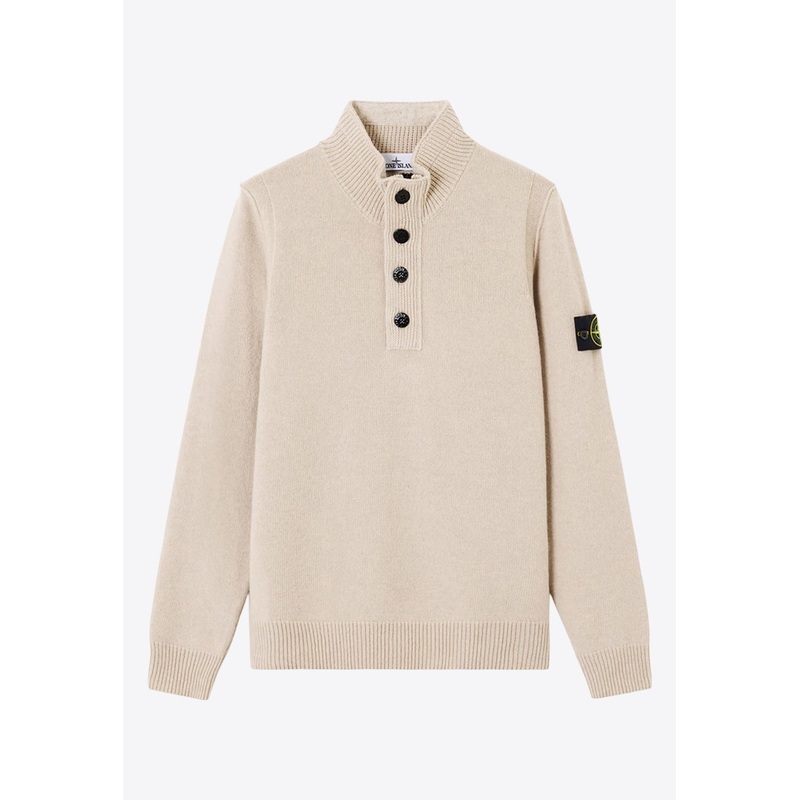 Logo Patch Wool-Blend Sweater