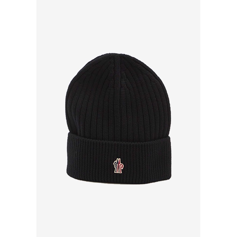 Logo Patch Wool Knitted Beanie