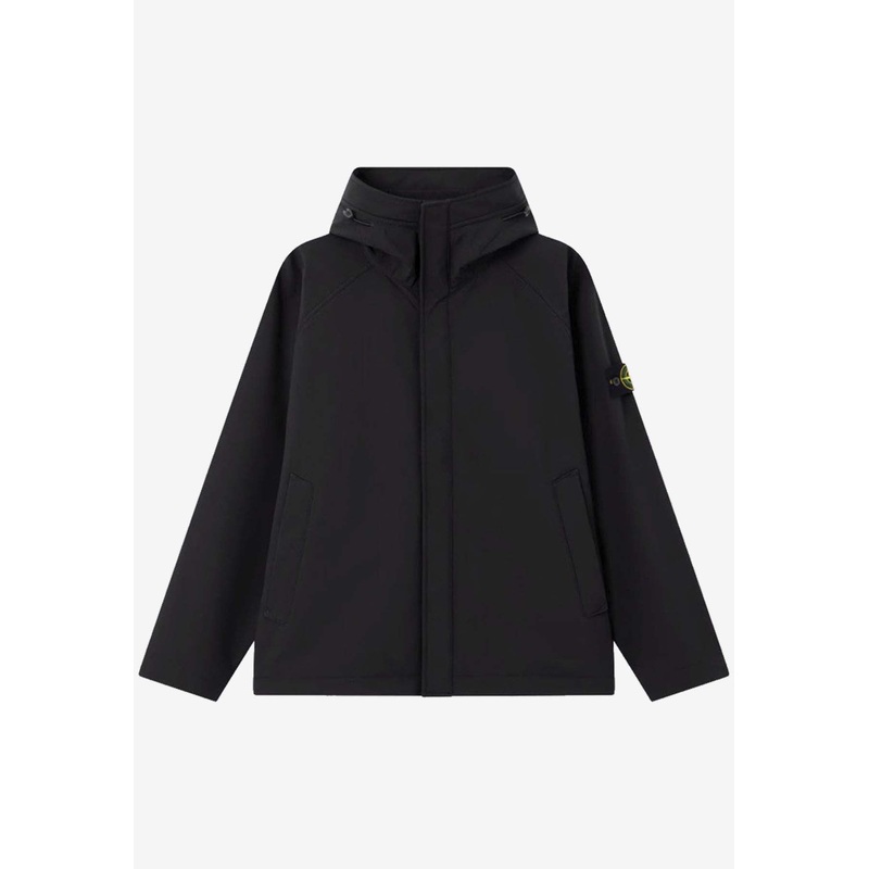 Logo Patch Zip-Up Short Parka