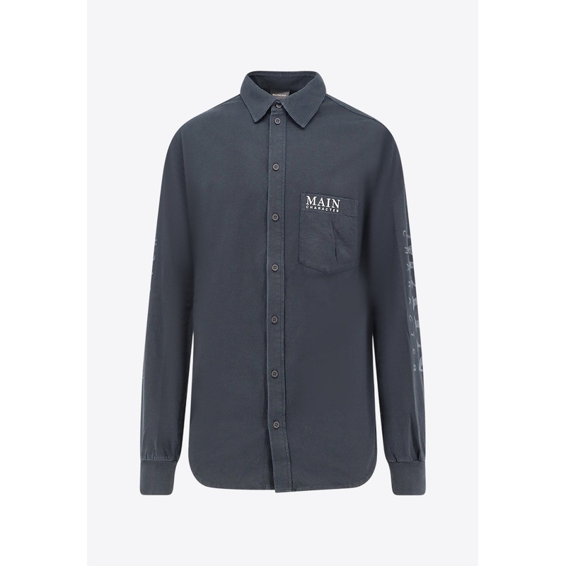 Main Character Long-Sleeved Faded Shirt