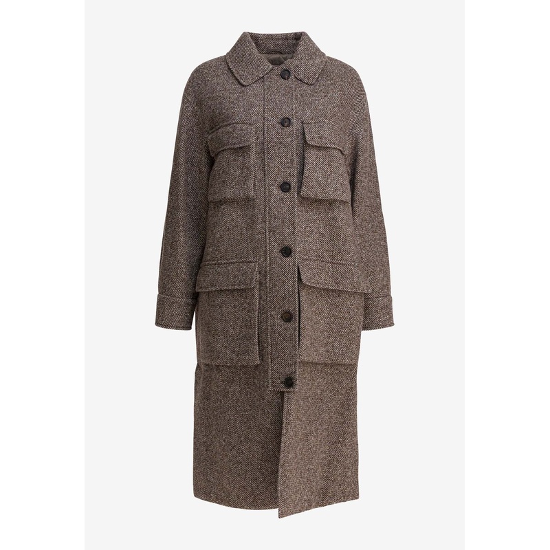 Padded Coat in Wool and Silk