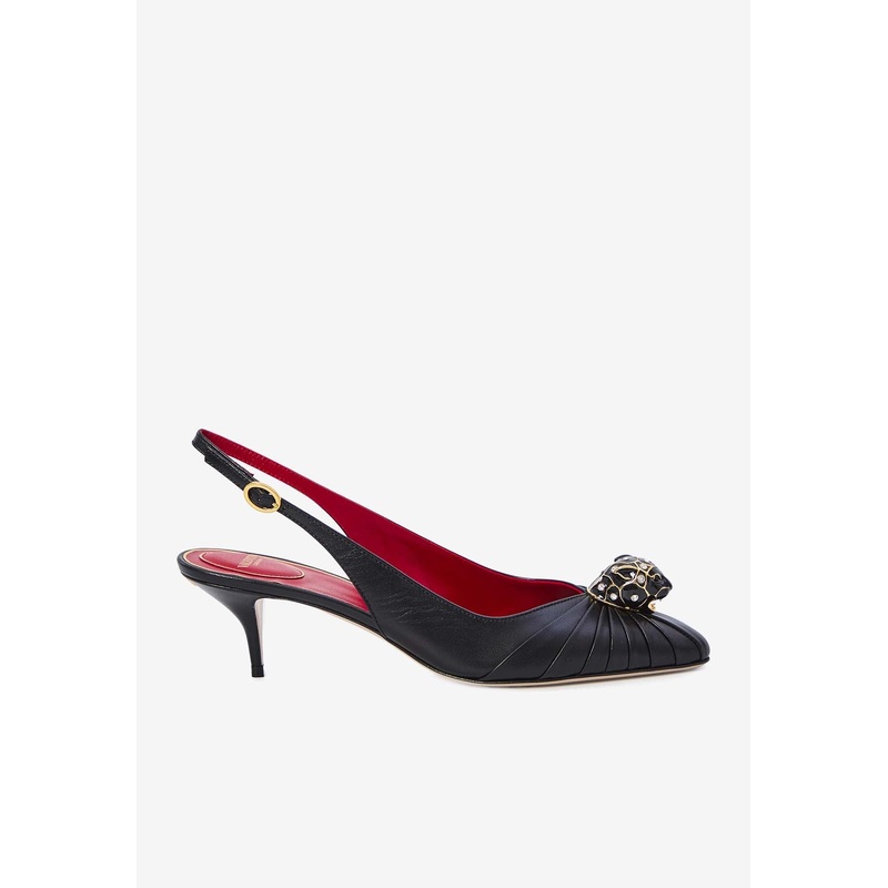 Panthea 55 Leather Slingback Pumps