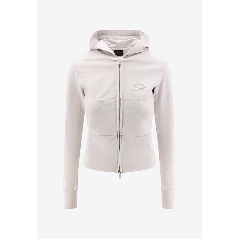 Zip-Up Hooded Logo Sweatshirt