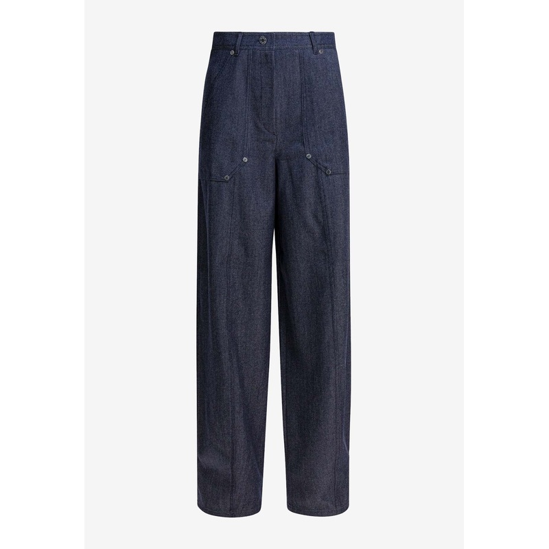 Abetaia Denim-Effect Wide-Leg Pants