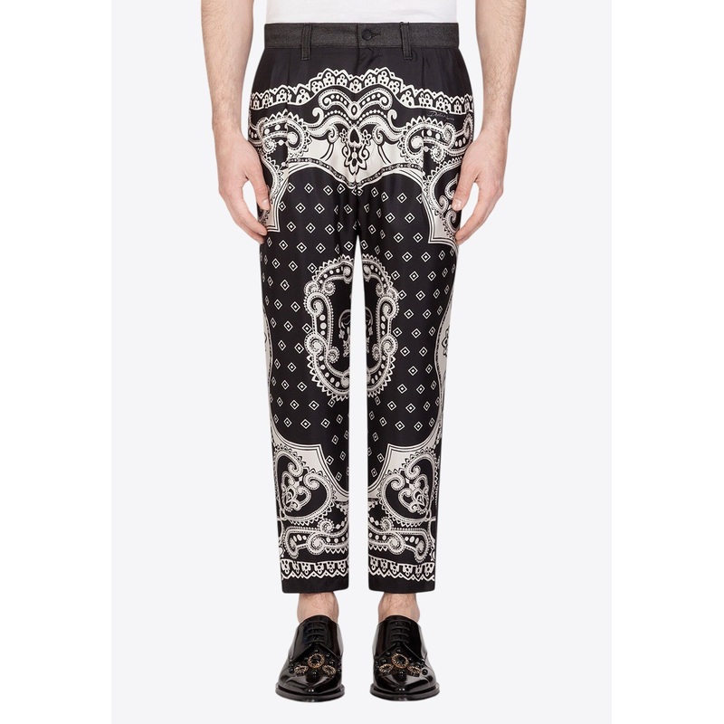 Bandana Print Tailored Pants