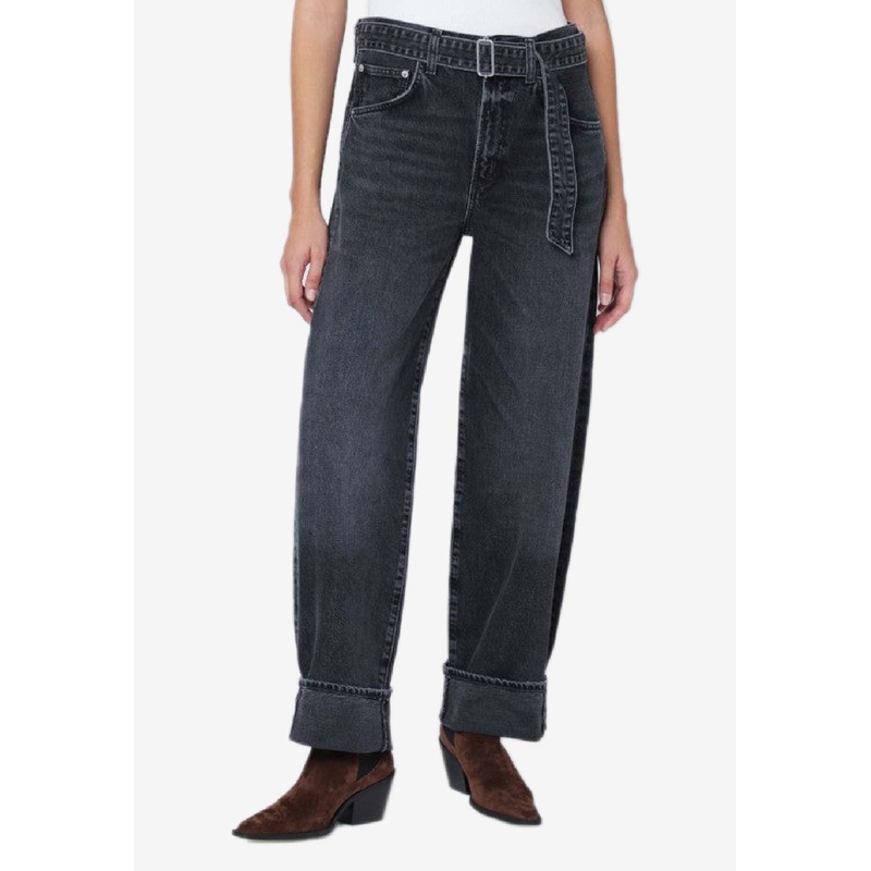 Cuffed Taper Straight-Leg Pants