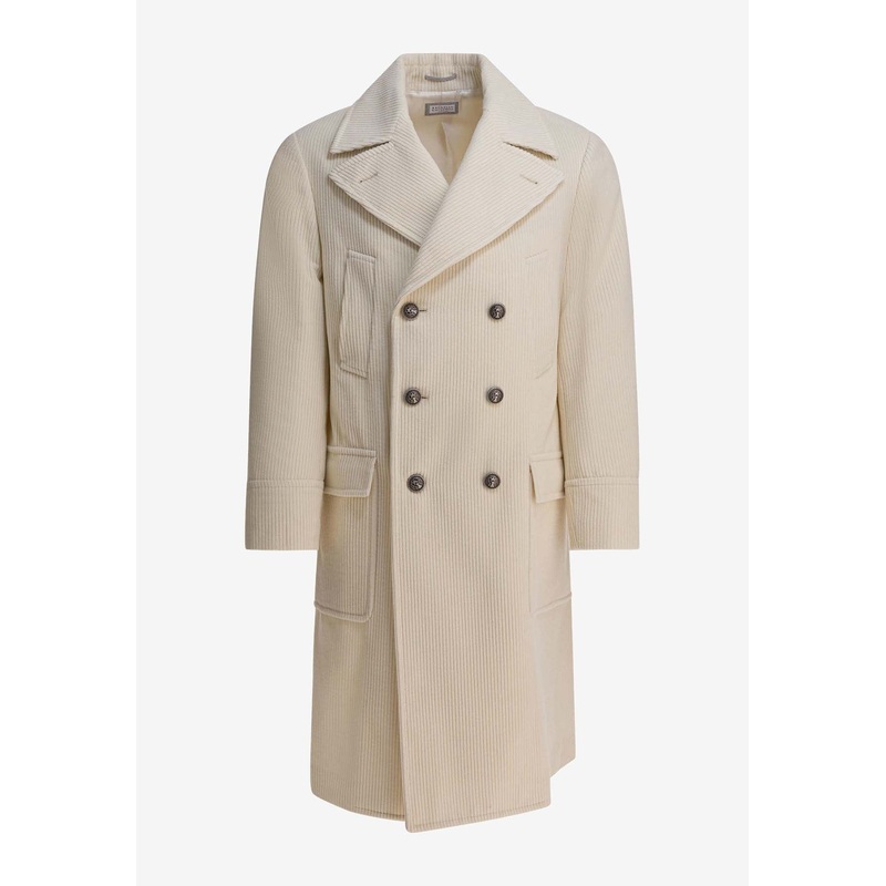 Double-Breasted Corduroy Coat