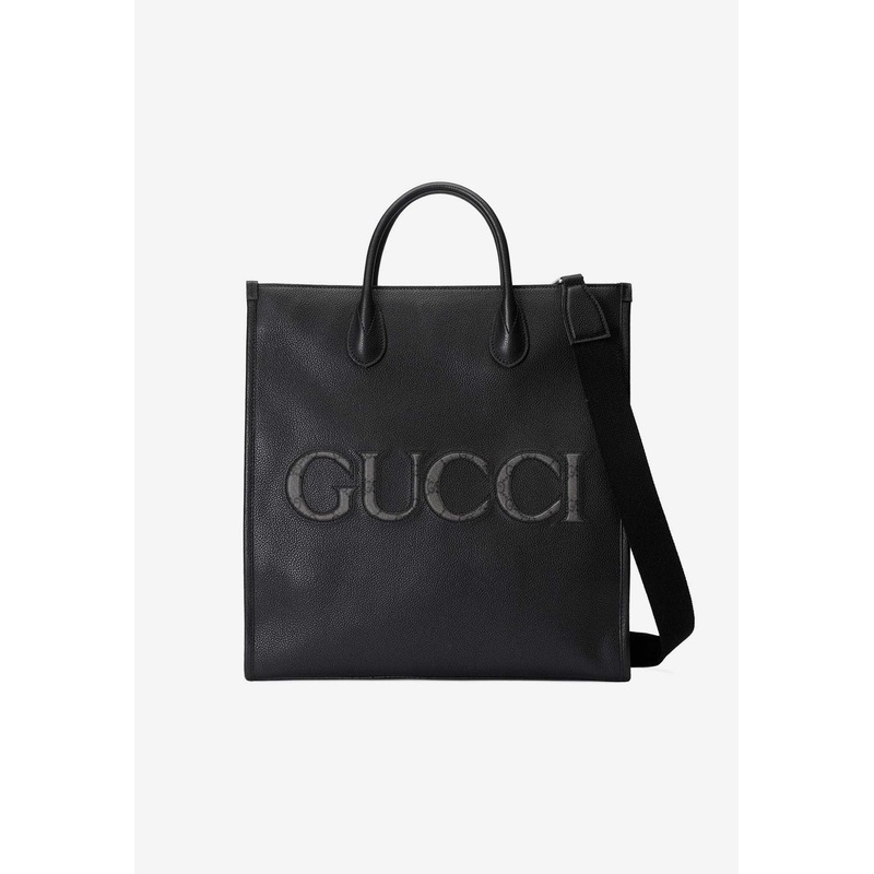 Embossed Logo Top Handle Bag