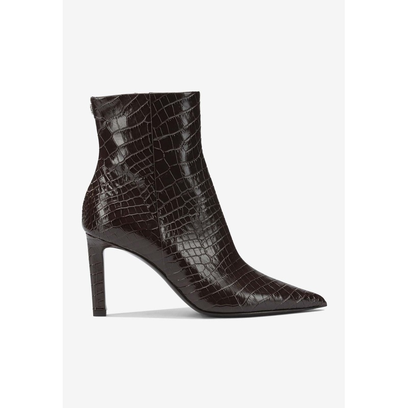 Frankie 85 Croc-Embossed Leather Ankle Boots