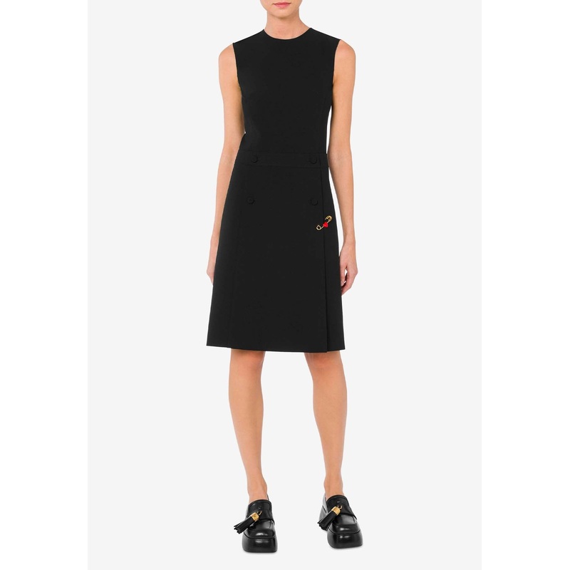 Heart Safety Pin Knee-Length Dress