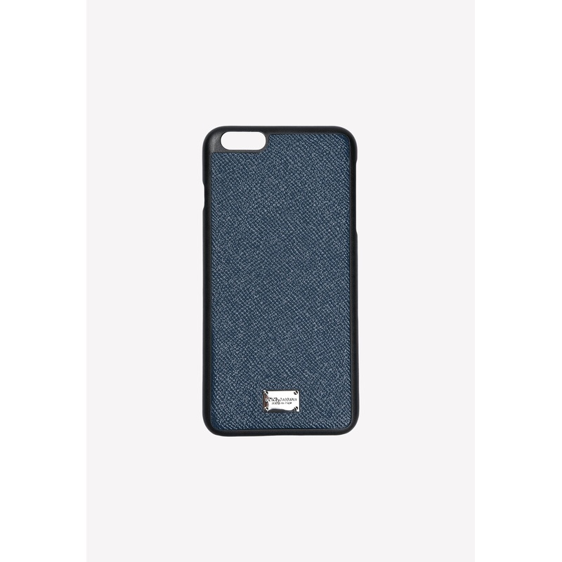 iPhone 6 Plus Logo Plate Cover in Dauphine Leather
