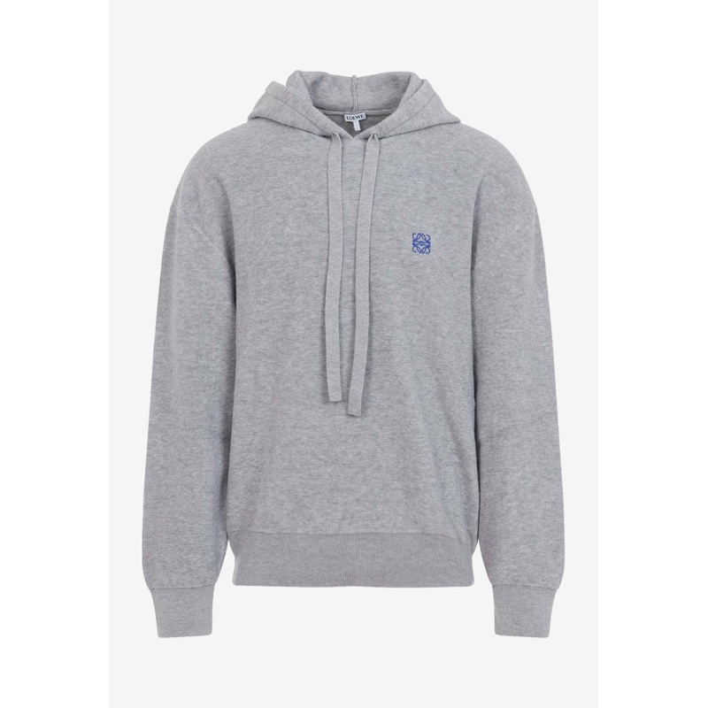 Logo-Embroidered Hooded Sweatshirt in Wool