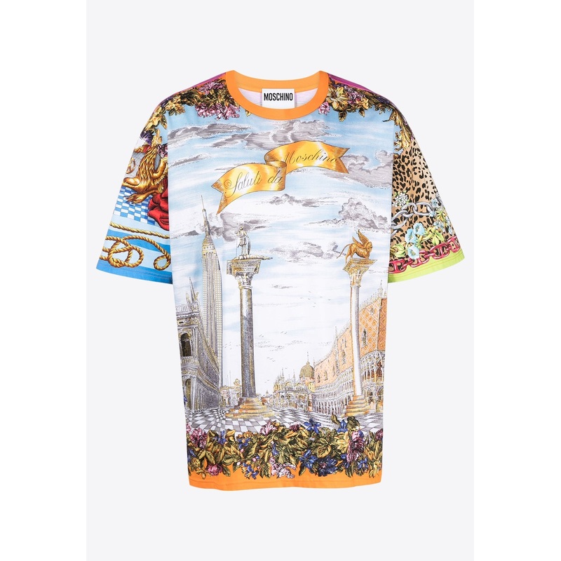 Paneled Patterns Crewneck T-shirt