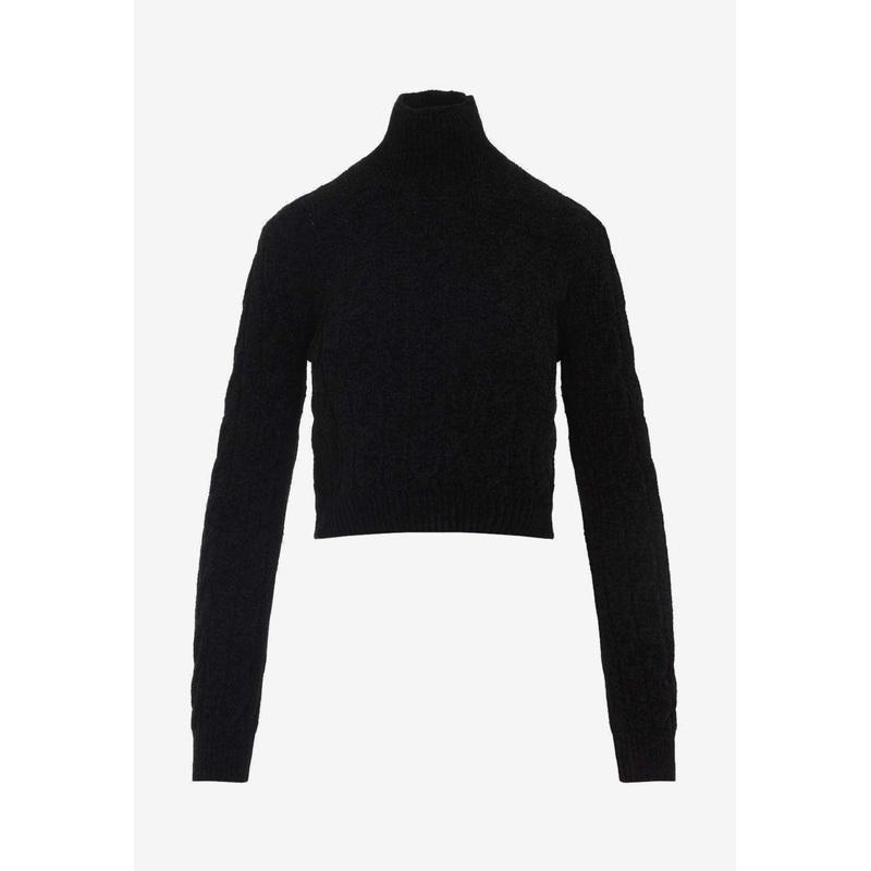 Silk High-Neck Pullover Sweater