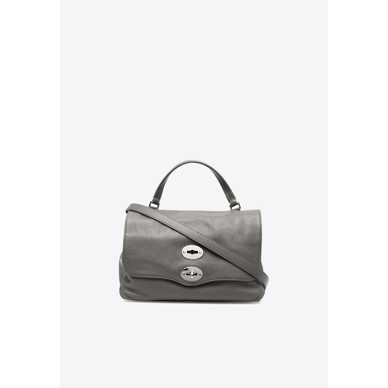 Small Postina Grained Leather Top Handle Bag