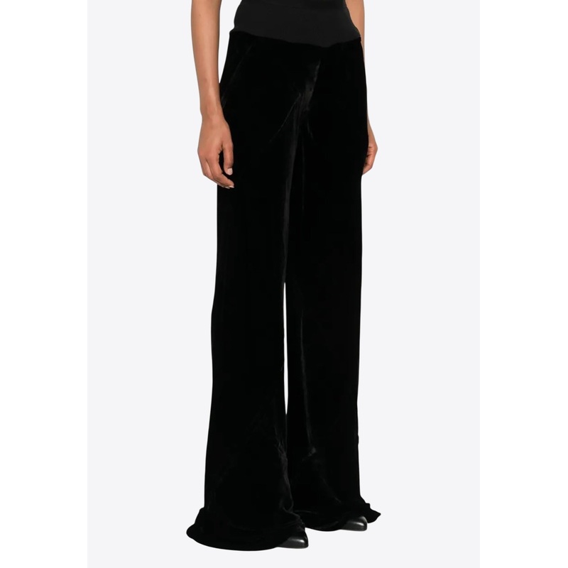 Wide-Leg Velvet Pants