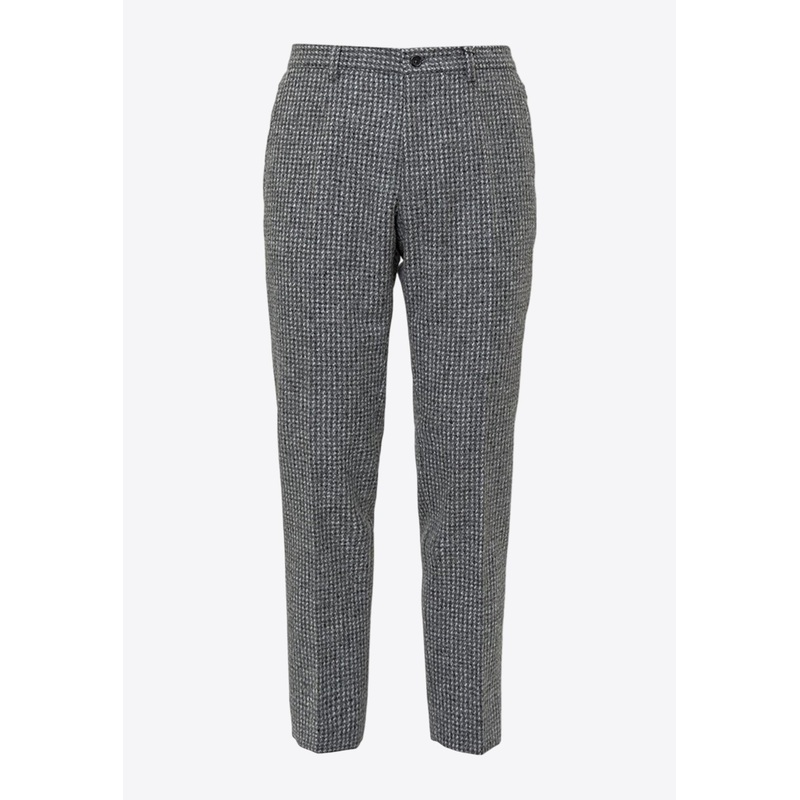 Wool-Blend Checked Pants