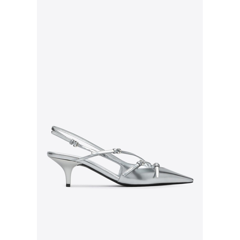 55 Metallic Leather Slingback Pumps