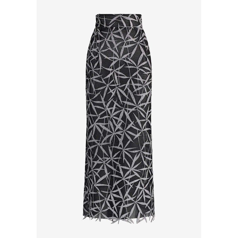 Ada Glitter-Leaf Pencil Skirt