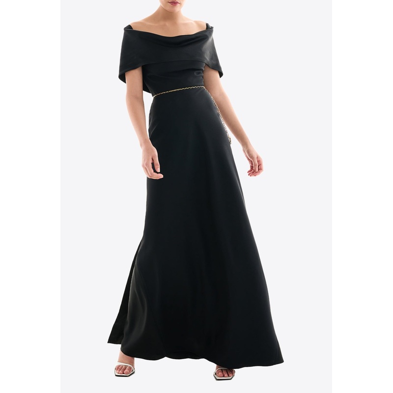 Adira Draped Off-Shoulder Gown