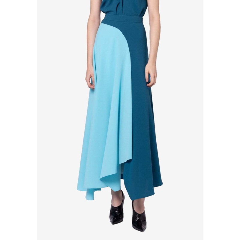 Asha Asymmetric Crepe Maxi Skirt