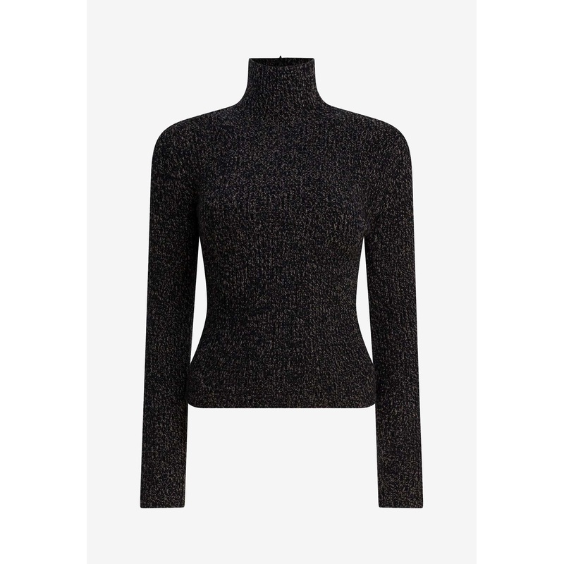 Azulene Knitted Cashmere-Blend High-Neck Sweater