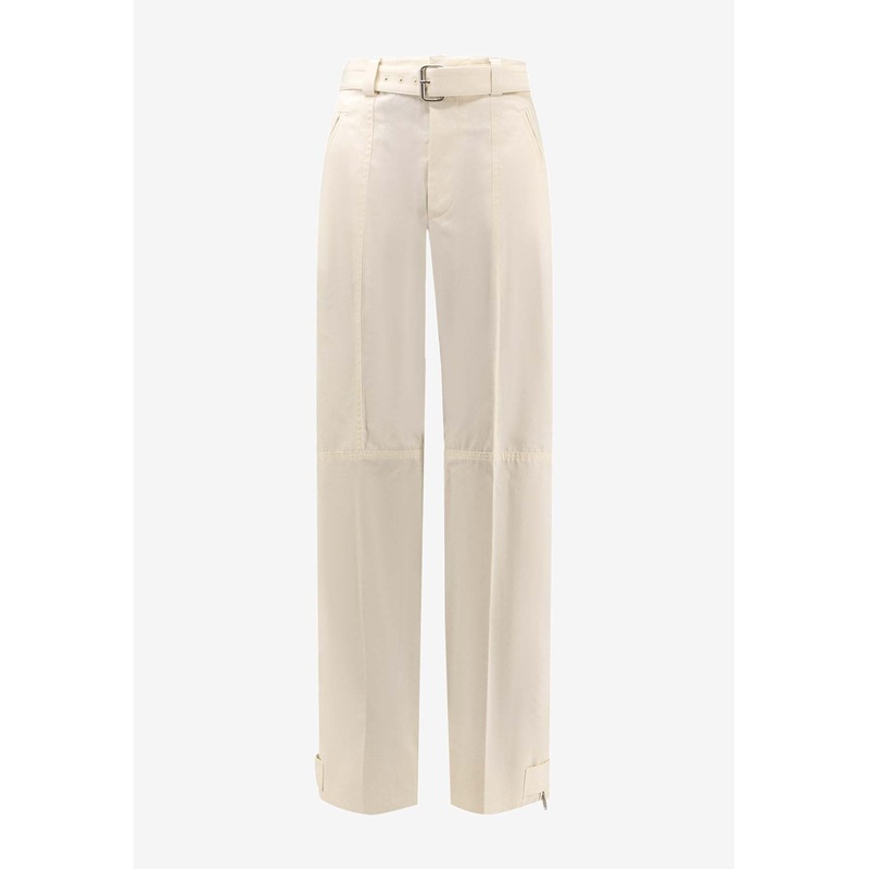 Belted Straight-Leg Pants