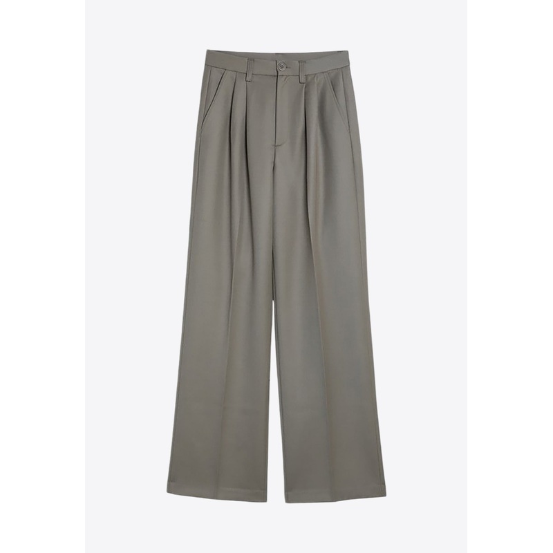 Carrie Tailored Pleated Wool Pants