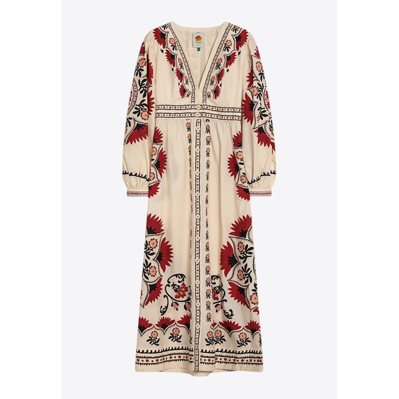 Cashew Mandala Floral Print Midi Dress