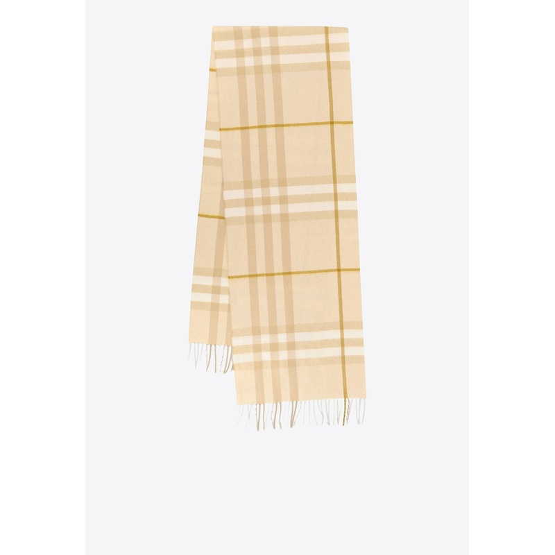 Checked Fringed Scarf