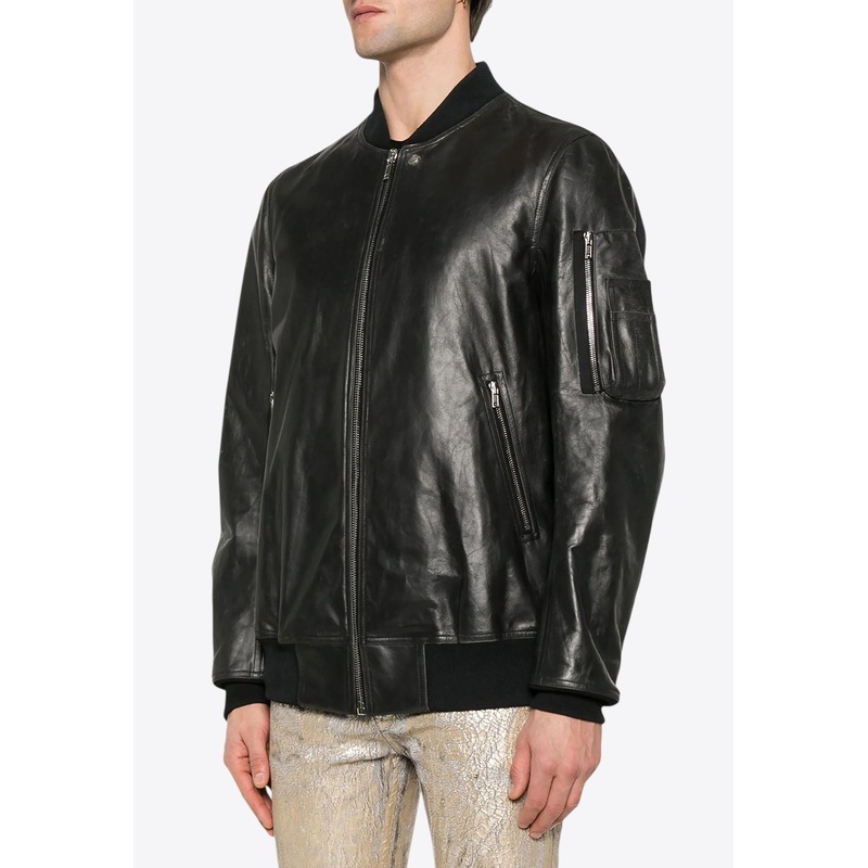 Classic Flight Leather Bomber Jacket